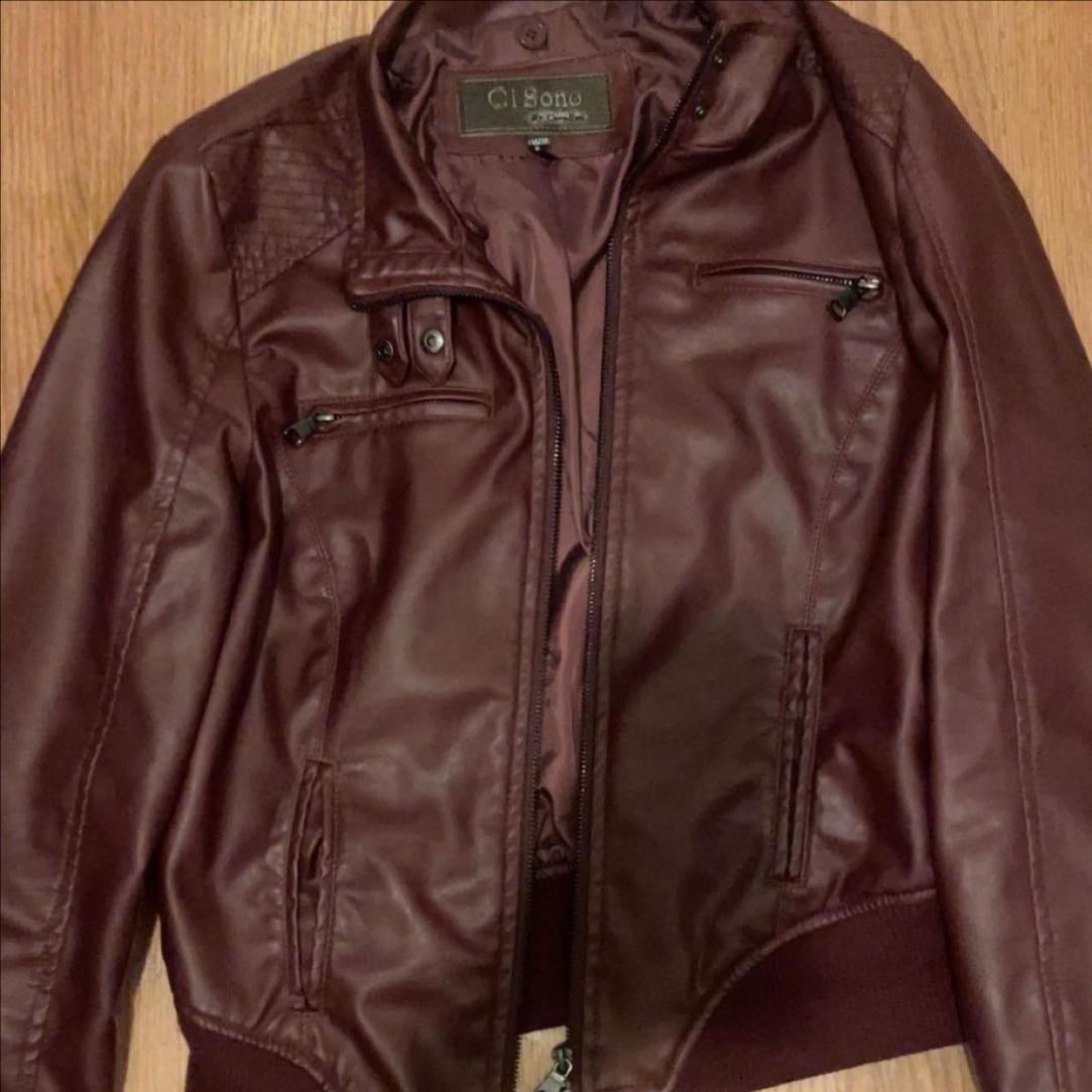 Burgundy leather jacket