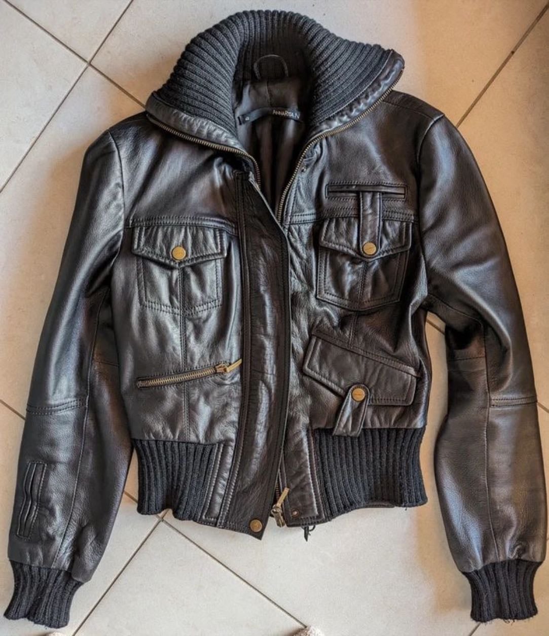 Brown leather jacket