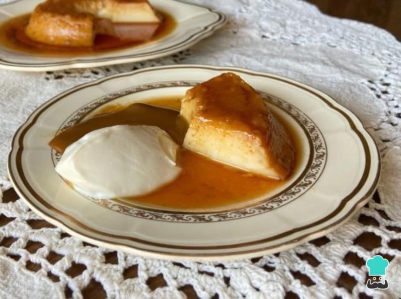 Flan con crema