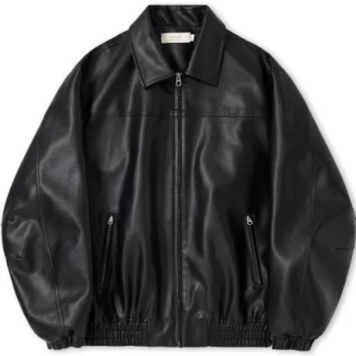 Jaqueta de couro oversized