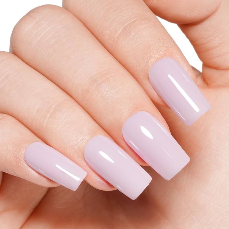 Unhas de gel rosa bebé