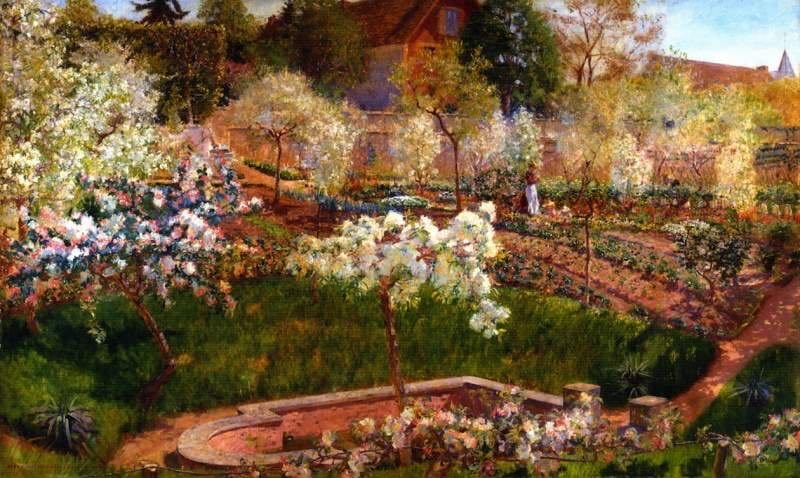 Época de florecimiento en Normandía by Mary Fairchild MacMonnies Low - daily art