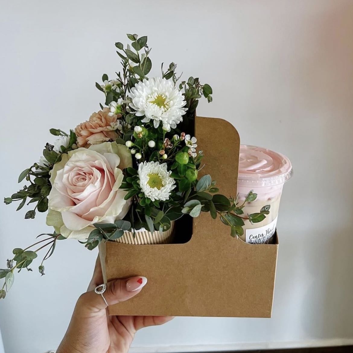 Café con flores