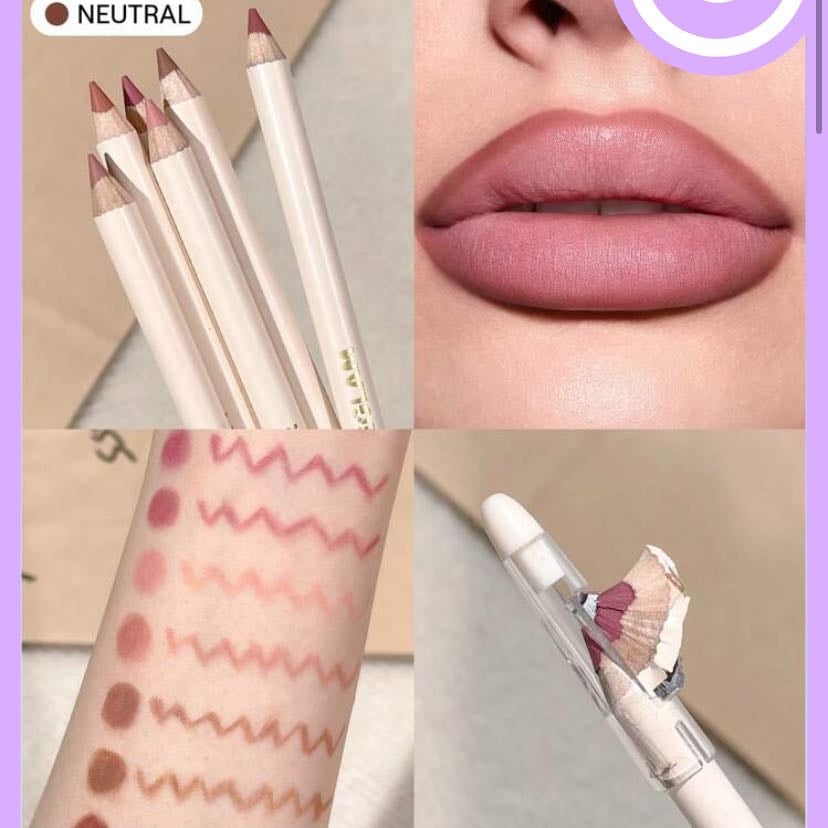 Delineador de labios 3 SHEGLAM - cuando yo lo compre el tono era first class pero ahora cambiaron la fórmula y tmb le cambiaron el nombre a neutral por si les interesa, la fórmula anterior que es el que yo tengo, es un su tono cafecito pero a mi se me ve un poquito tirando a moradito pero muy lindo