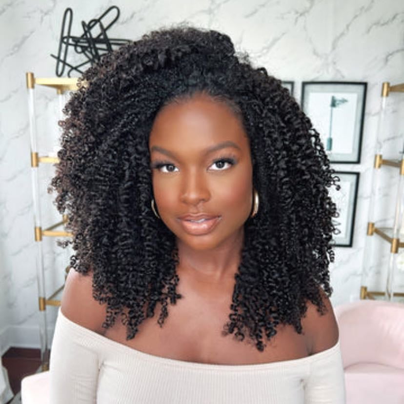 Flip over kinky curly hair