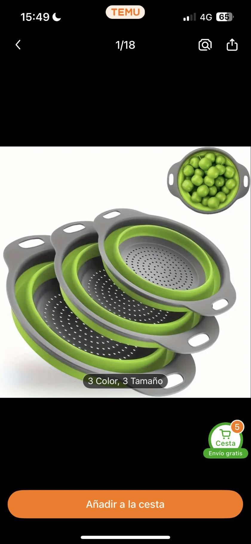 Escurridor plegable - Temu/Amazon