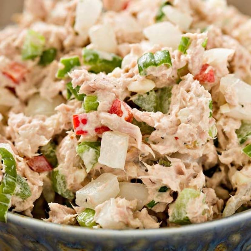 Cremy tuna salad - Delicious and healthy you can add things to your tastes can be bread or salty cookies