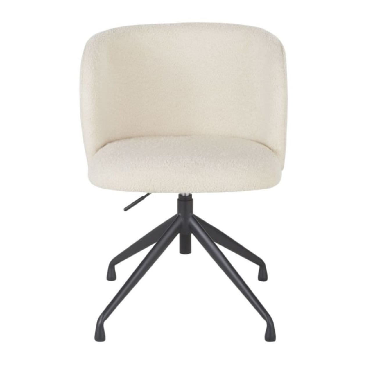 Kate - Chaise de bureau pivotante bouclettes blanches