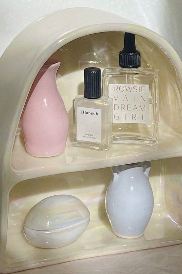 estantes para perfumes - arcilla horneada