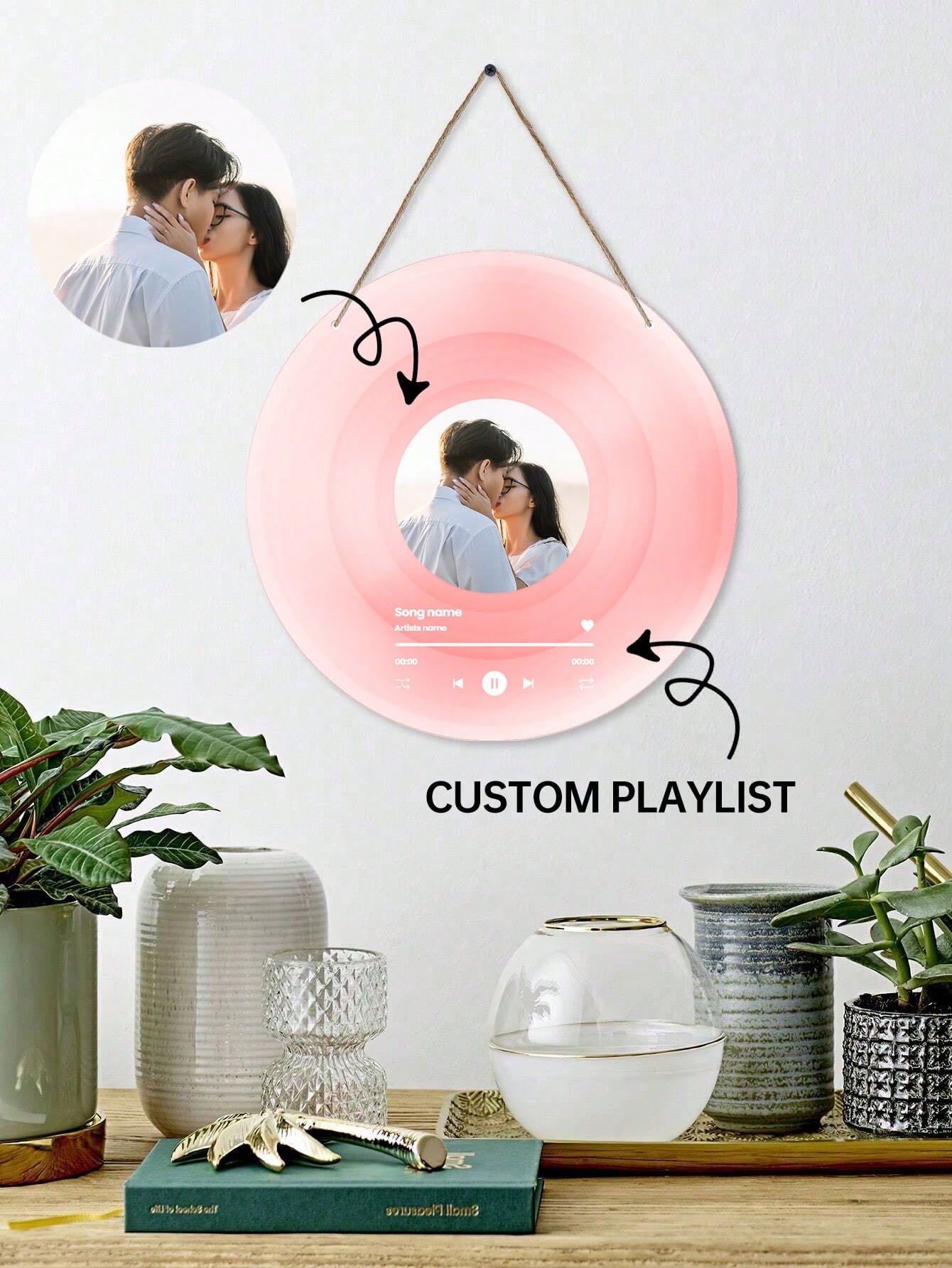 Disco de vinilo de decoración con foto y canción - SHEIN