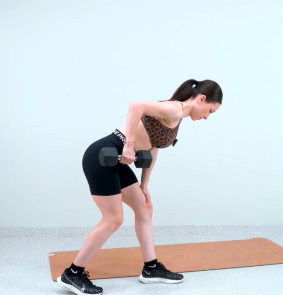 Single arm bent-over row (d)