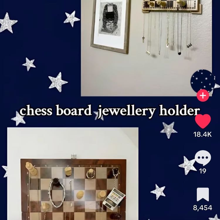 chess board jewellery holder