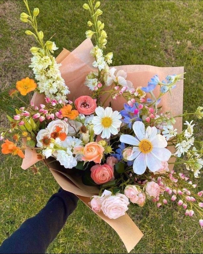 to make a bouquet of flowers in the forest