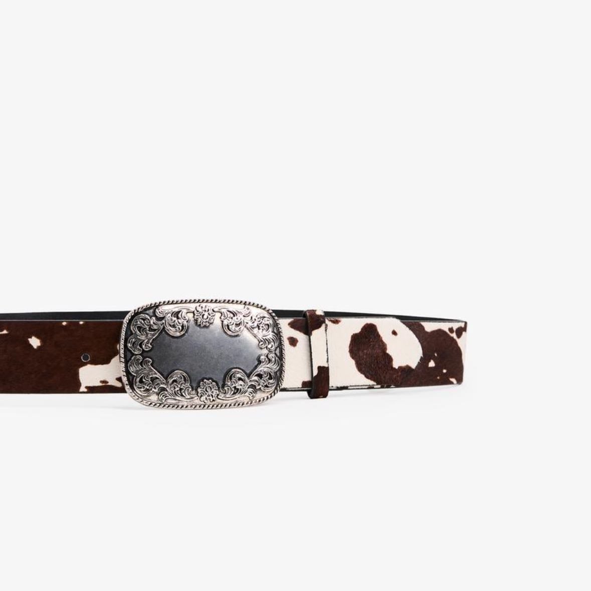 cinturón estampado vaca