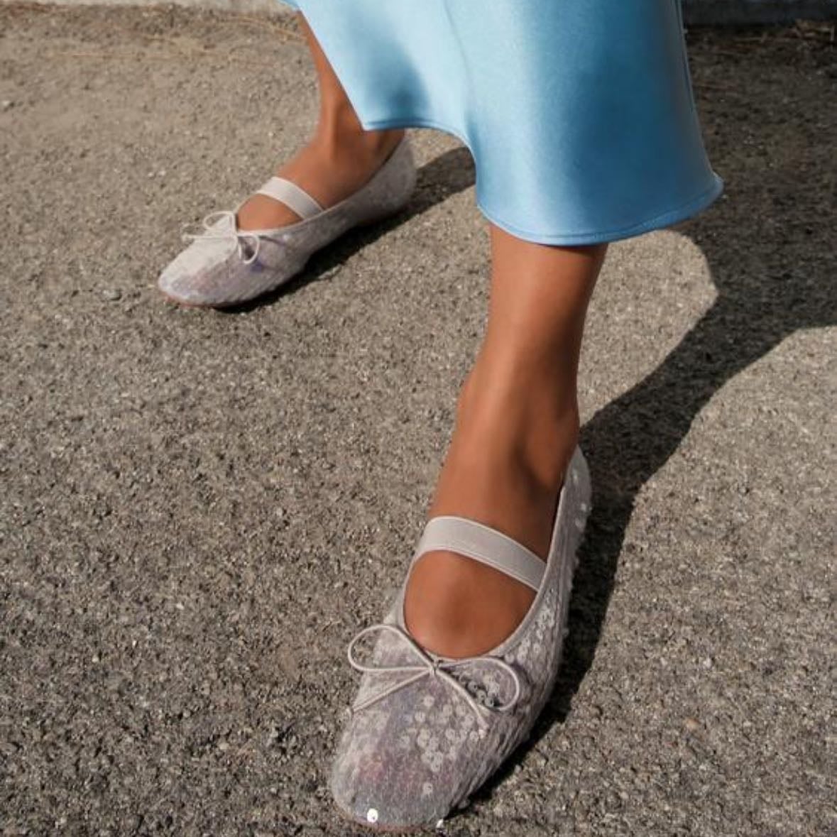 bailarinas lentejuelas zara