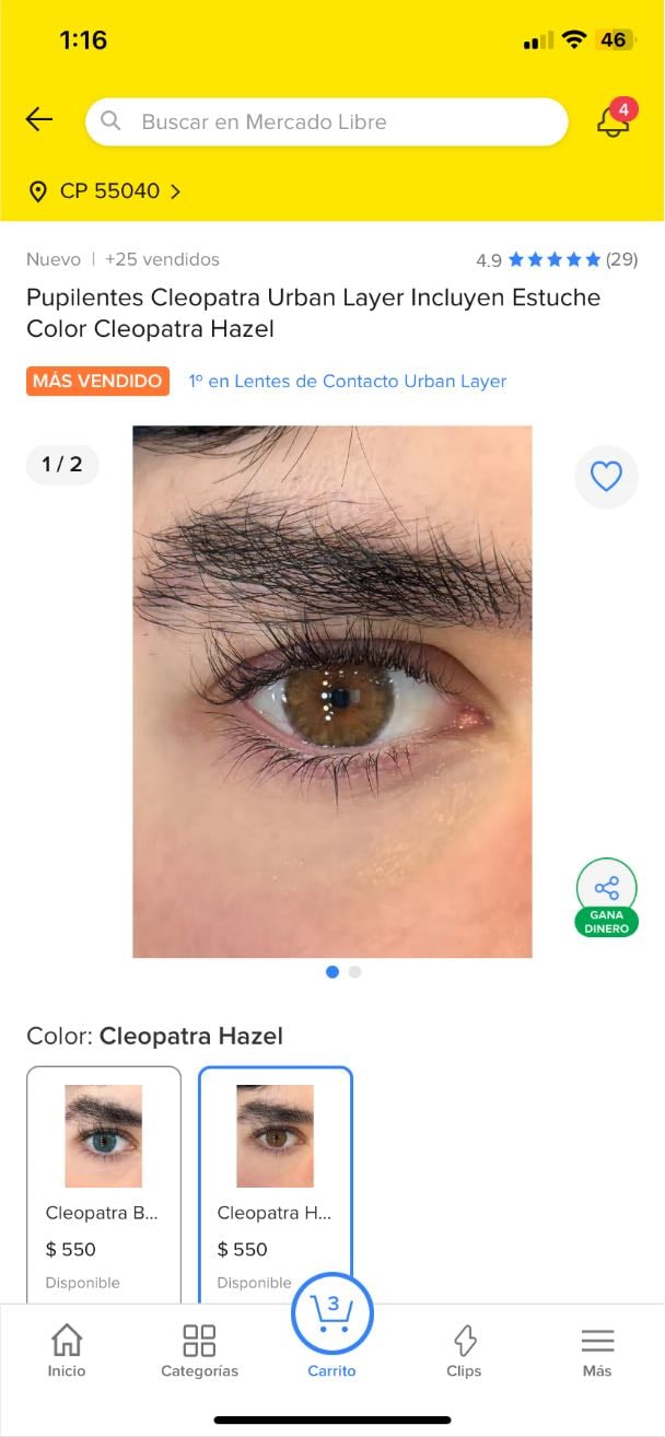 Lentes de contacto Cleopatra hazel: Urban leyer