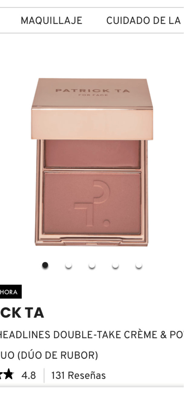 MAJOR HEADLINES DOUBLE-TAKE CRÈME & POWDER BLUSH DUO: PATRICK TA - Tono: She’s seductive ✅