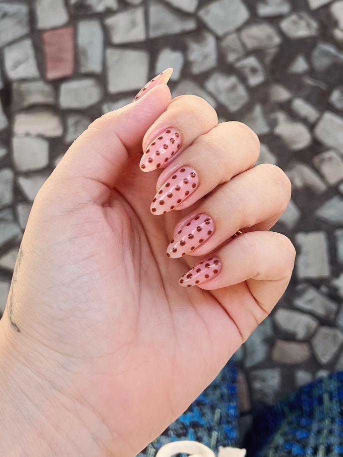Brown polka dots