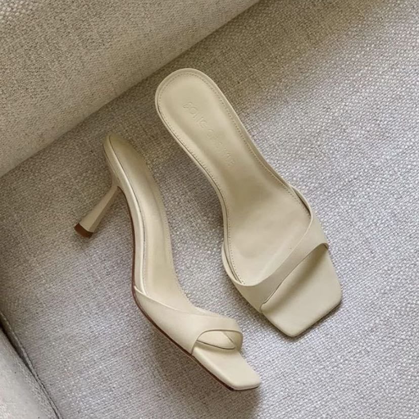 simple white heels