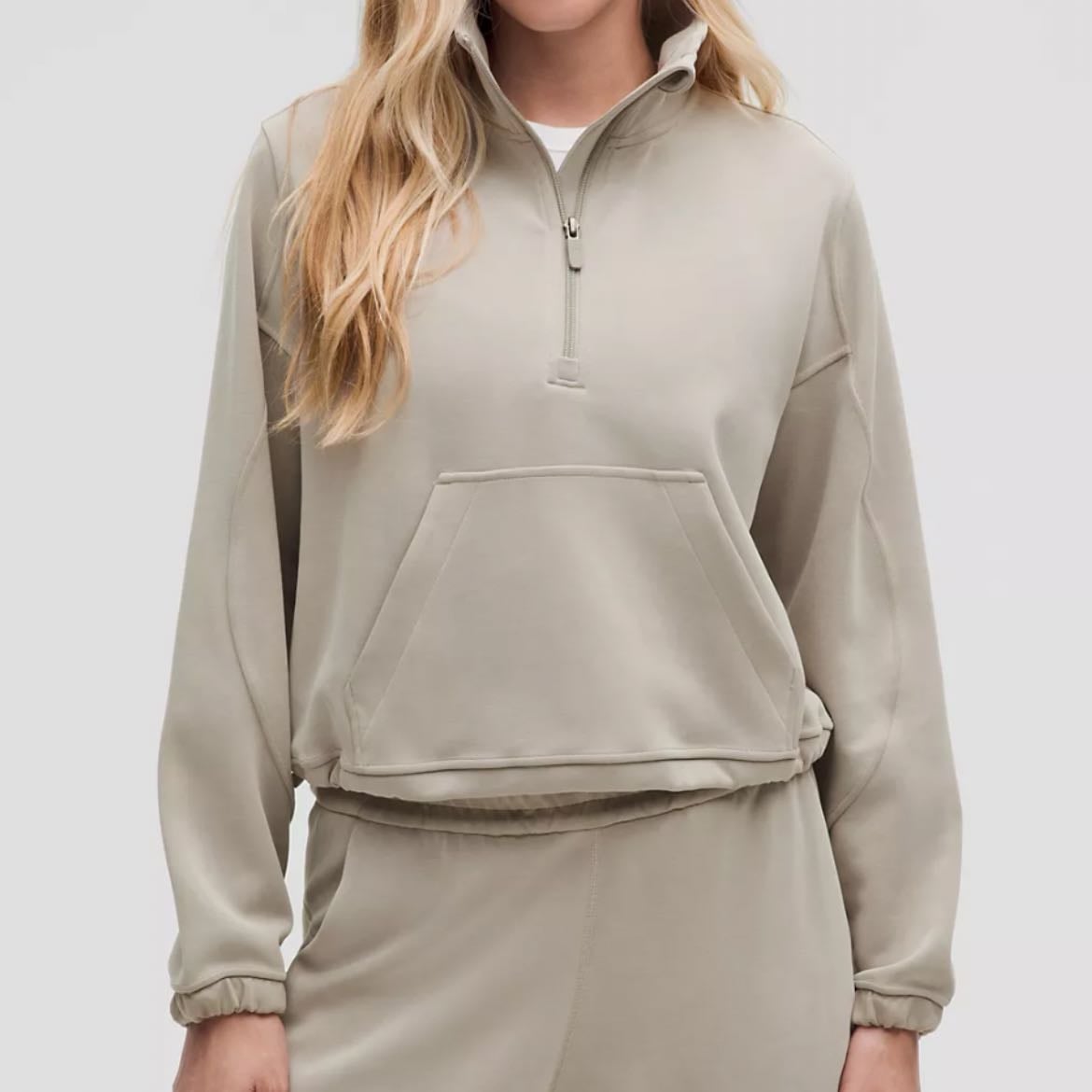 Lululemon Brushed Softstreme Half Zip - $118 riverstone