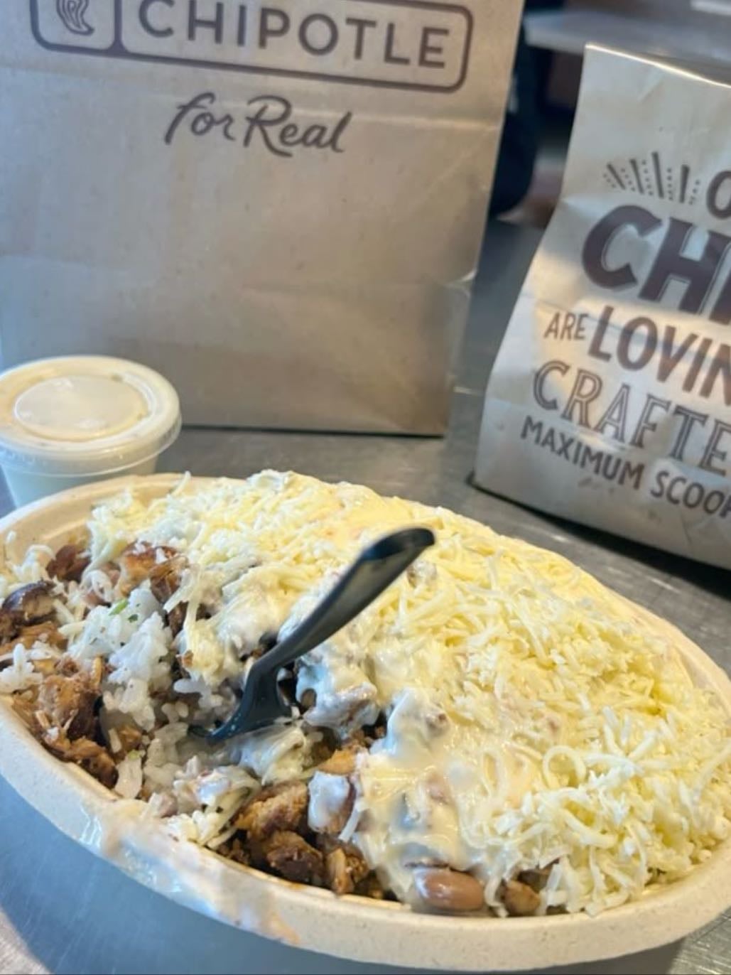 chipotle bowl - again, not a sweet, but again, idc