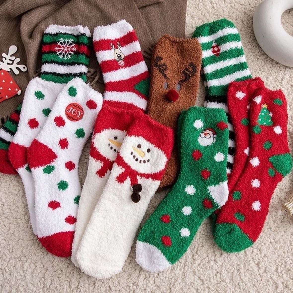 fluffy christmas socks - or any fuzzy socks in general!!! i luv socks. socks r a banger gift idc what any1 says !!!
