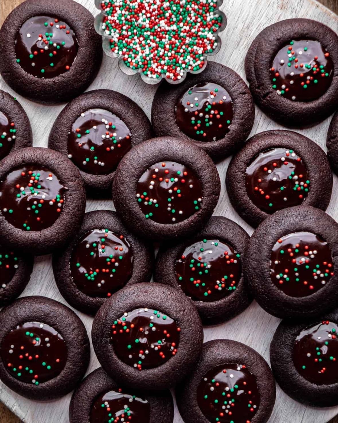chocolate thumbprint cookies