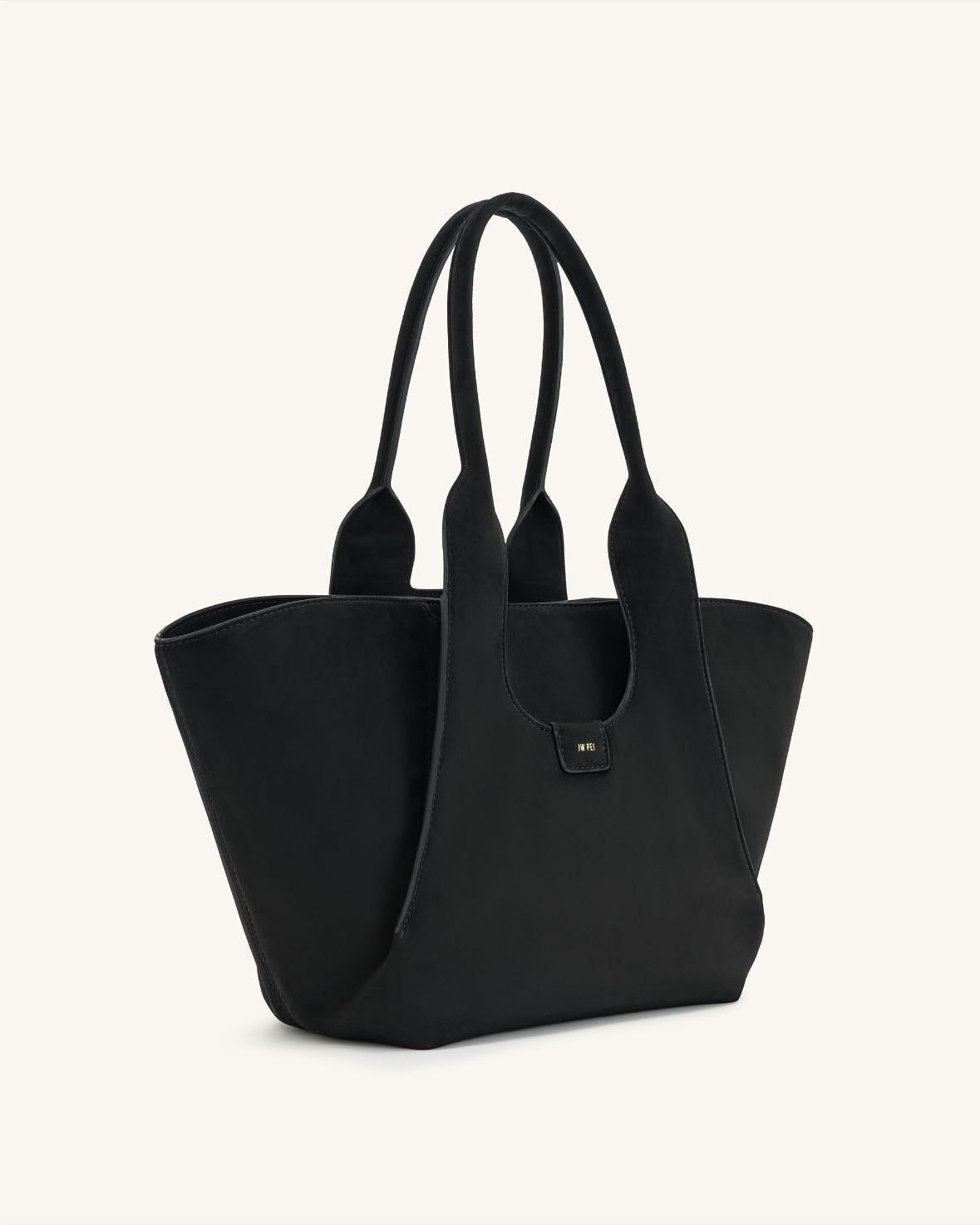 Cara Faux Suede Tote Bag - Black - $167