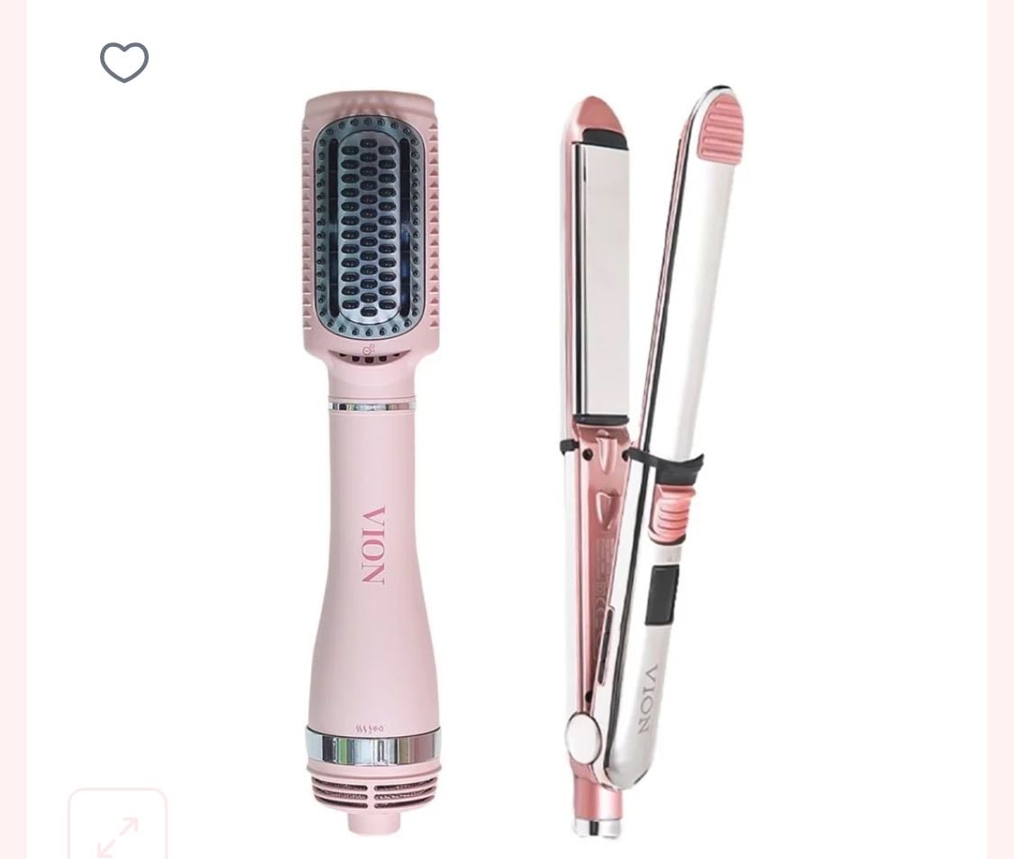 Straightener and brush set