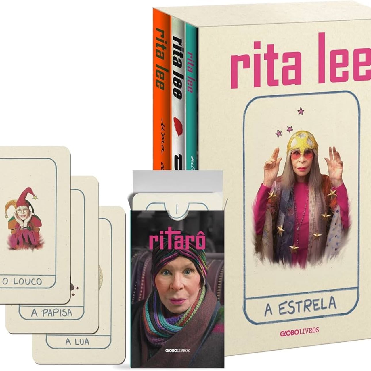 Ritarô | Rita Lee Oracle - Criado por Rita Lee, este oráculo combina sua irreverência e criatividade com símbolos do tarot tradicional e inspirações cósmicas. Suas cartas trazem mensagens de autoconhecimento, liberdade e conexão com a energia do universo. | Created by Rita Lee, this oracle blends her irreverence and creativity with traditional tarot symbols and cosmic inspirations. Its cards deliver messages of self-knowledge, freedom, and connection with universal energy.