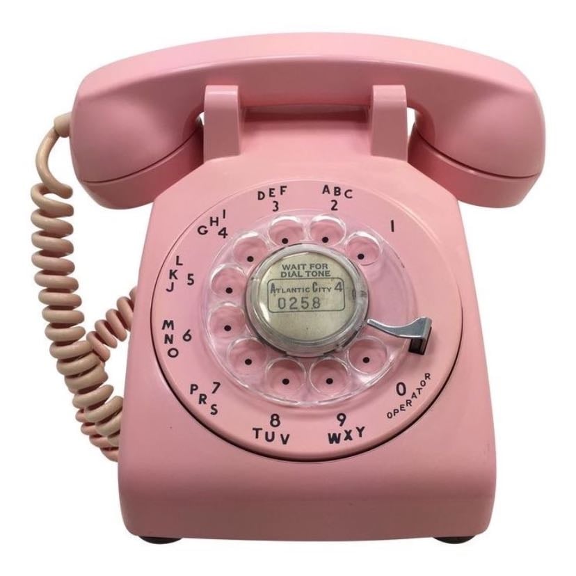 A pink landline phone