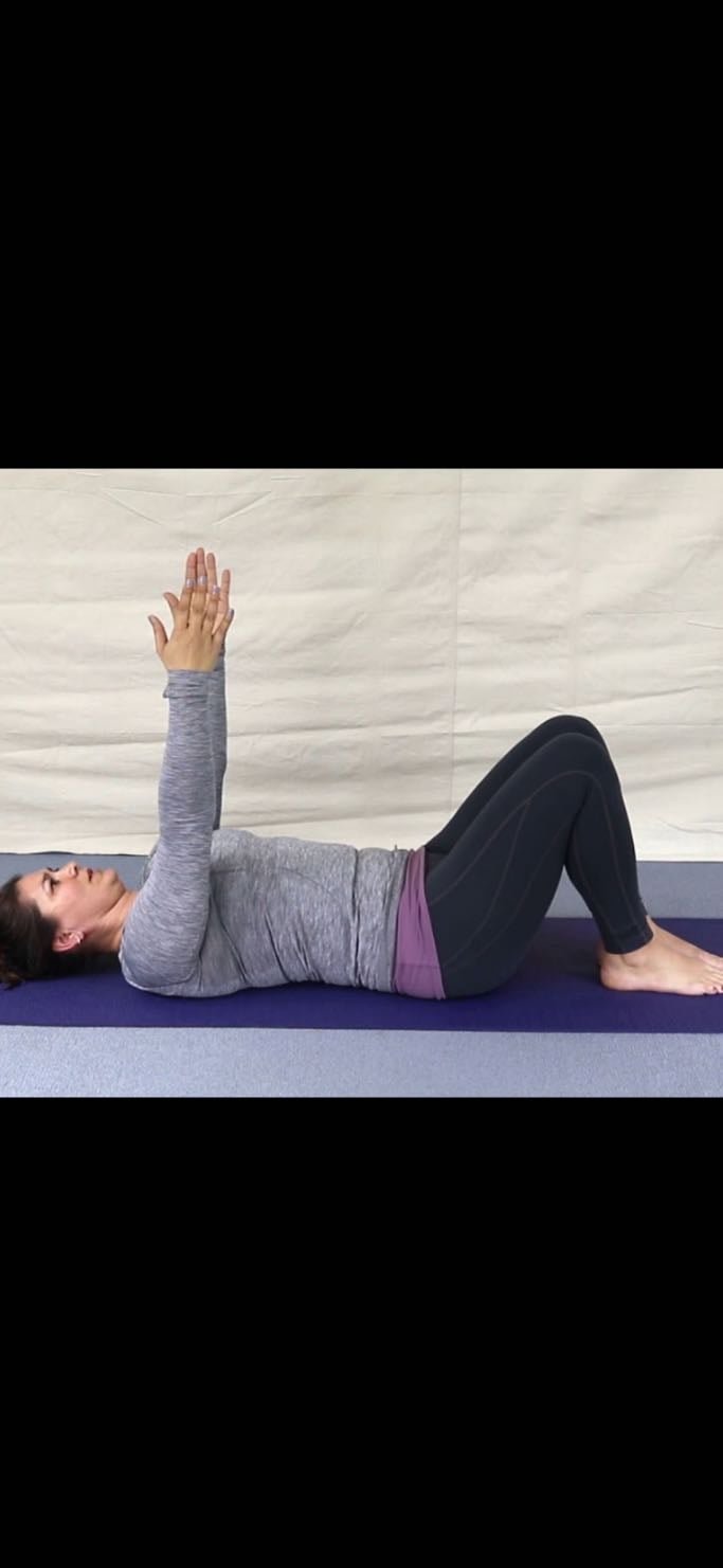 Specula Isolations, 10x10 - Lie on your back, arms extended above you. Slowly retract your shoulder blades together. Hold (2/3 sec). Release your shoulder blades then push them forward without moving your arms. Hold (2/3 sec)