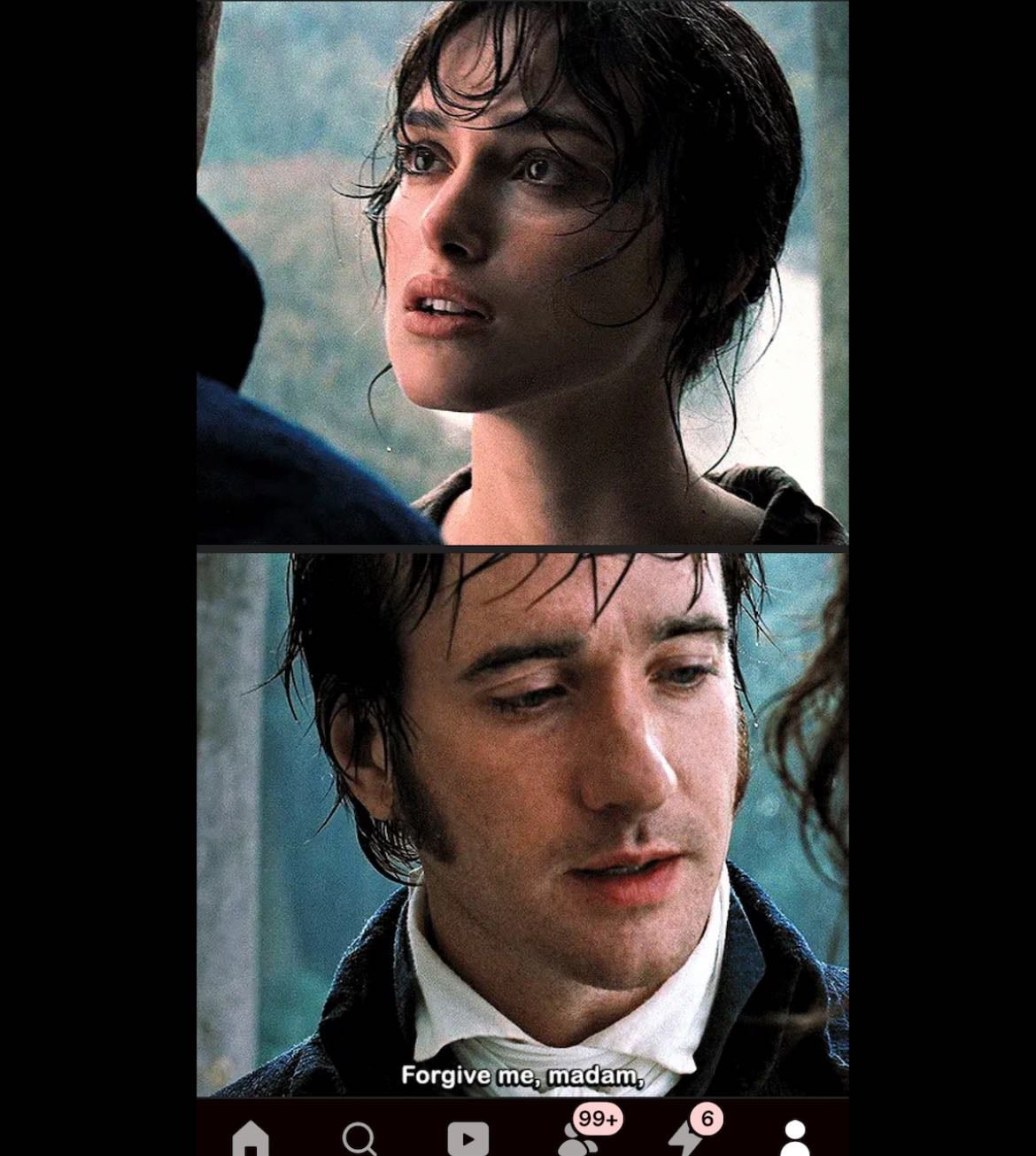 the Rain conversation/argument - Pride and Prejudice 2005