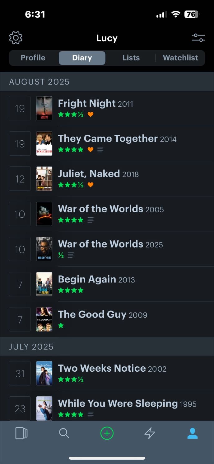 Watch at least half my movie list