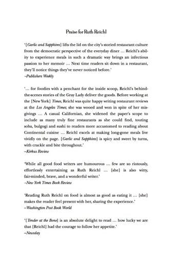 Garlic and Sapphires - Ruth Reichl · 2005