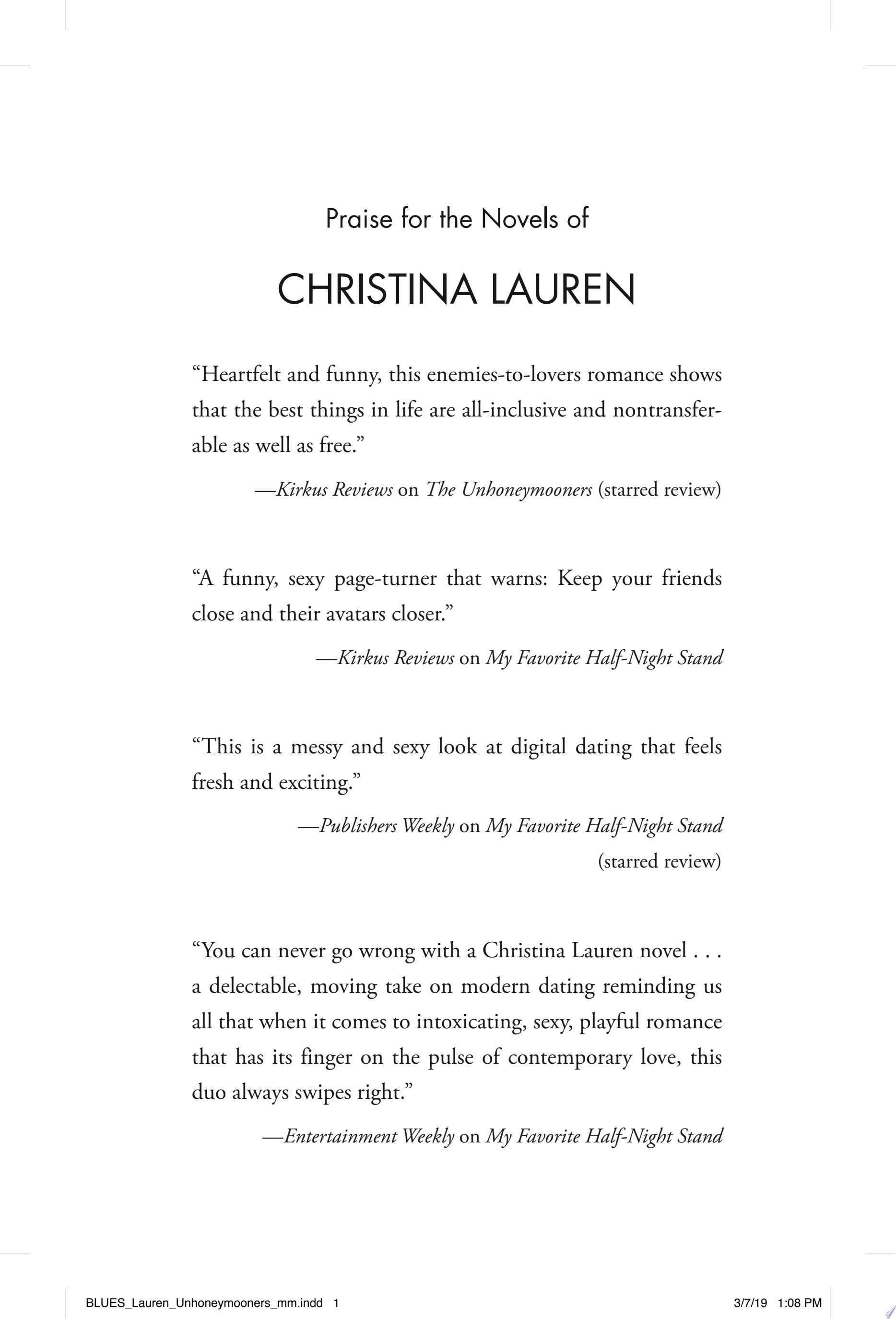 The Unhoneymooners - Christina Lauren · 2019