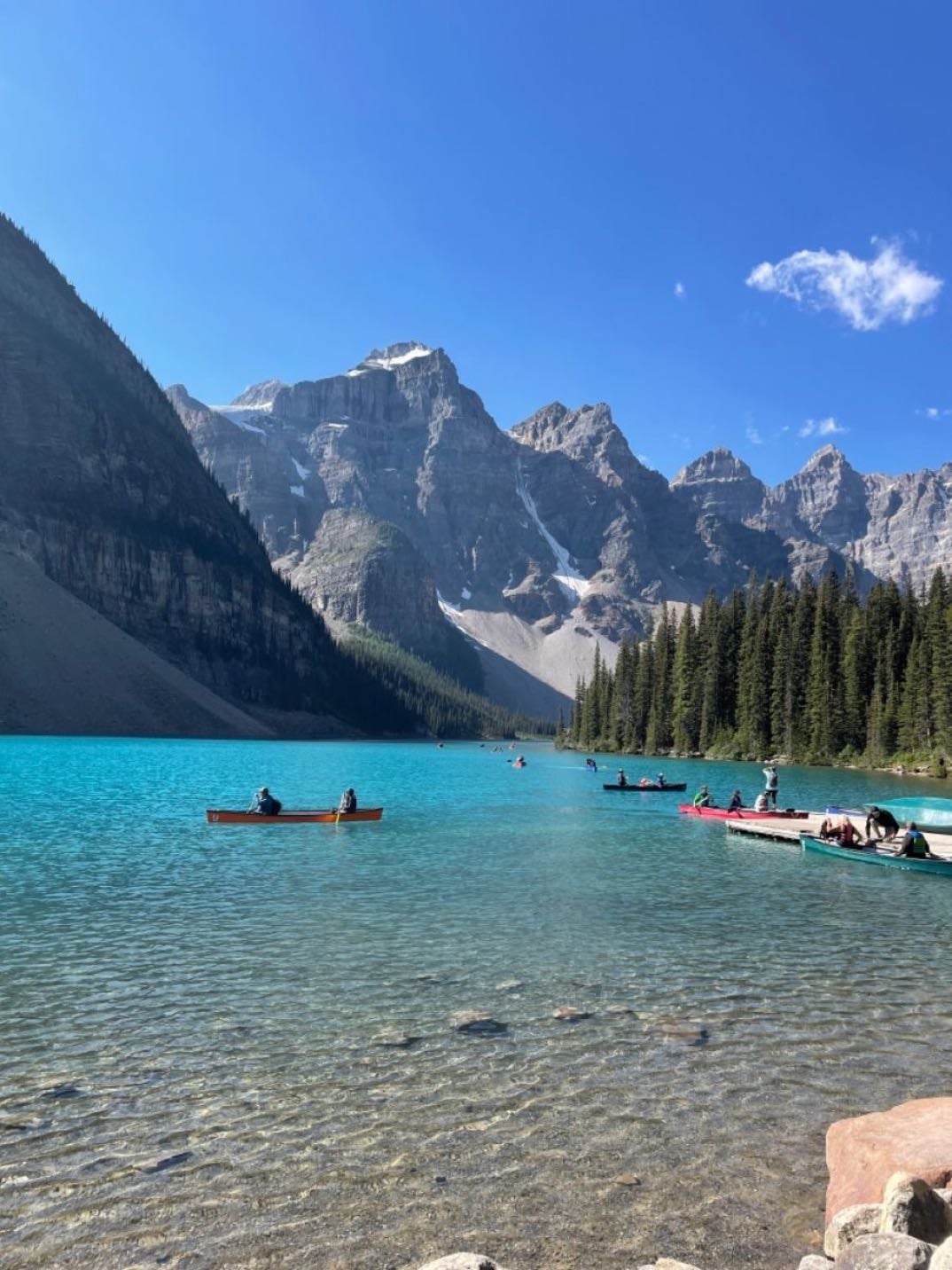 Swim in the Moraine Lake Canada