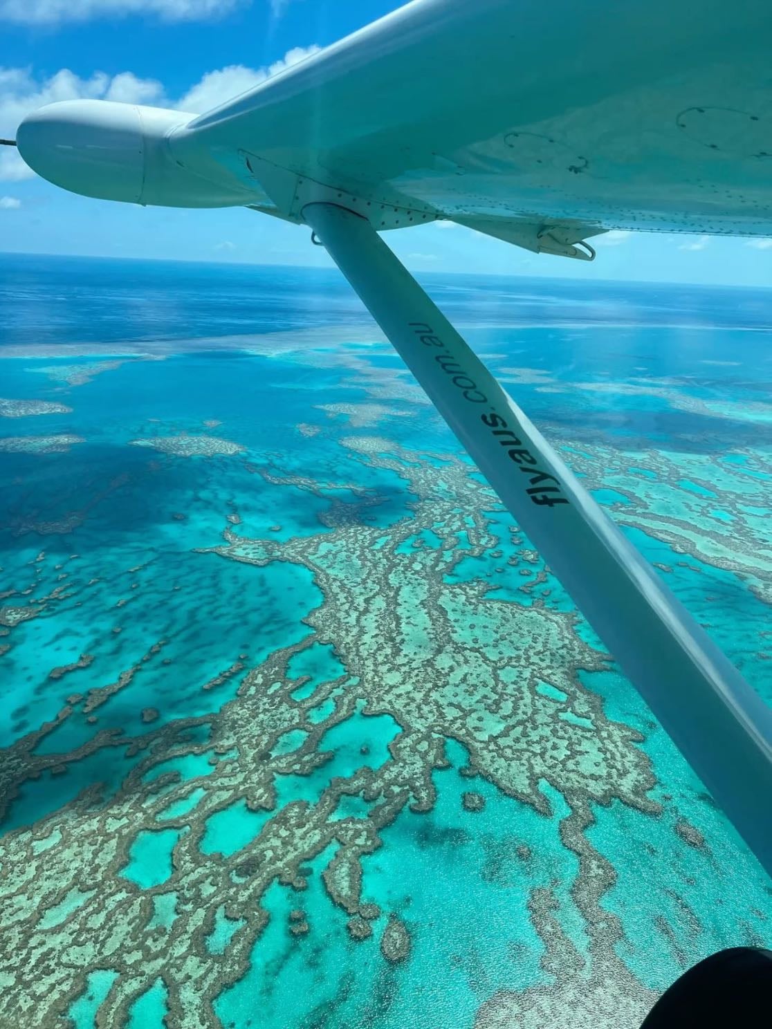 Flight over Great Barrier Reef