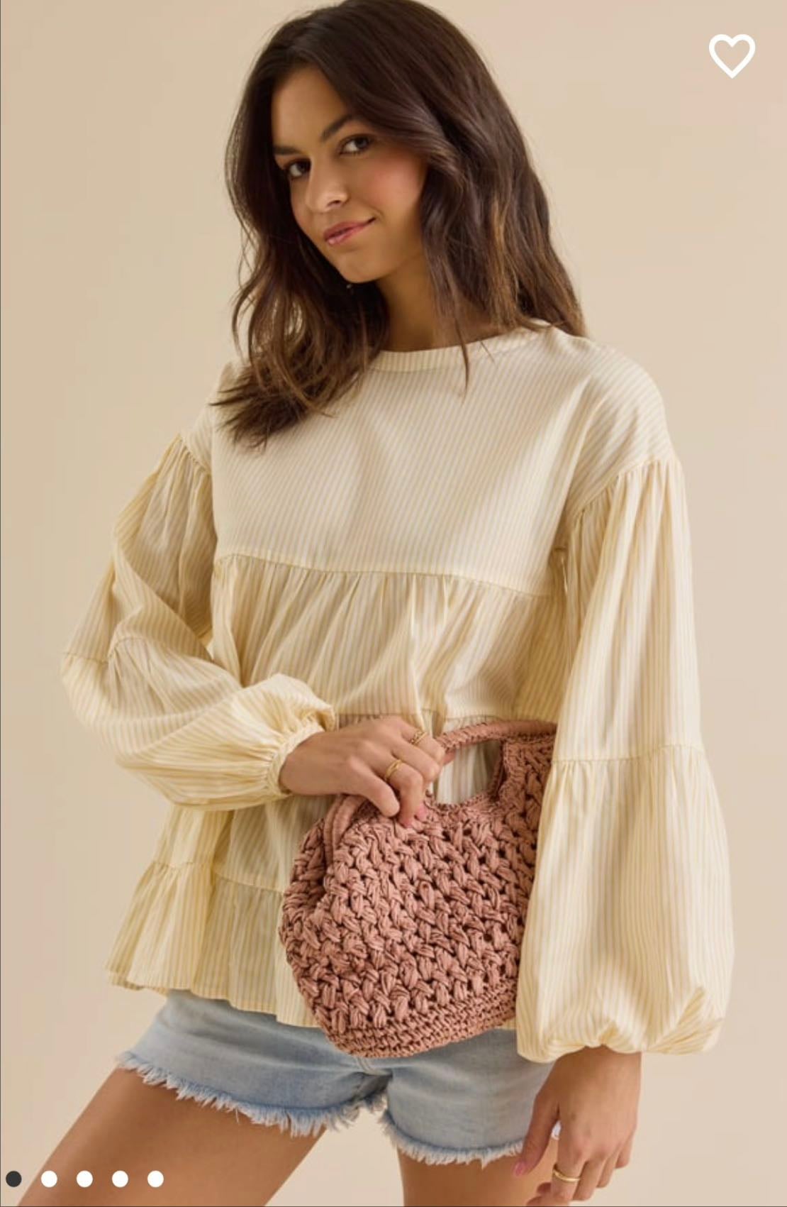 Altr’d state carver tiered babydoll top
