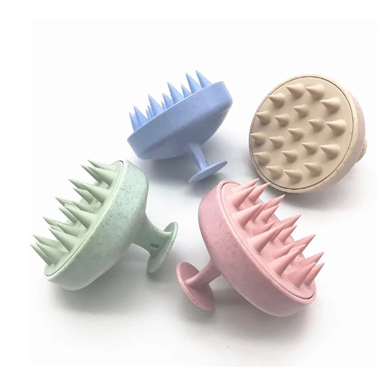 Cepillo masajeador cabelludo para champú con cerdas suaves de silicona para el cuidado del cabello, la relajación de la cabeza, la anti caspa, el exfoliante y el crecimiento del cabello con un manual de cuidado del cabelludo y un peine cepillo masajeador de cabeza,herramientas para el cabello peines peine pelo cepillo pelo de peines cepillo pelo - SHEIN