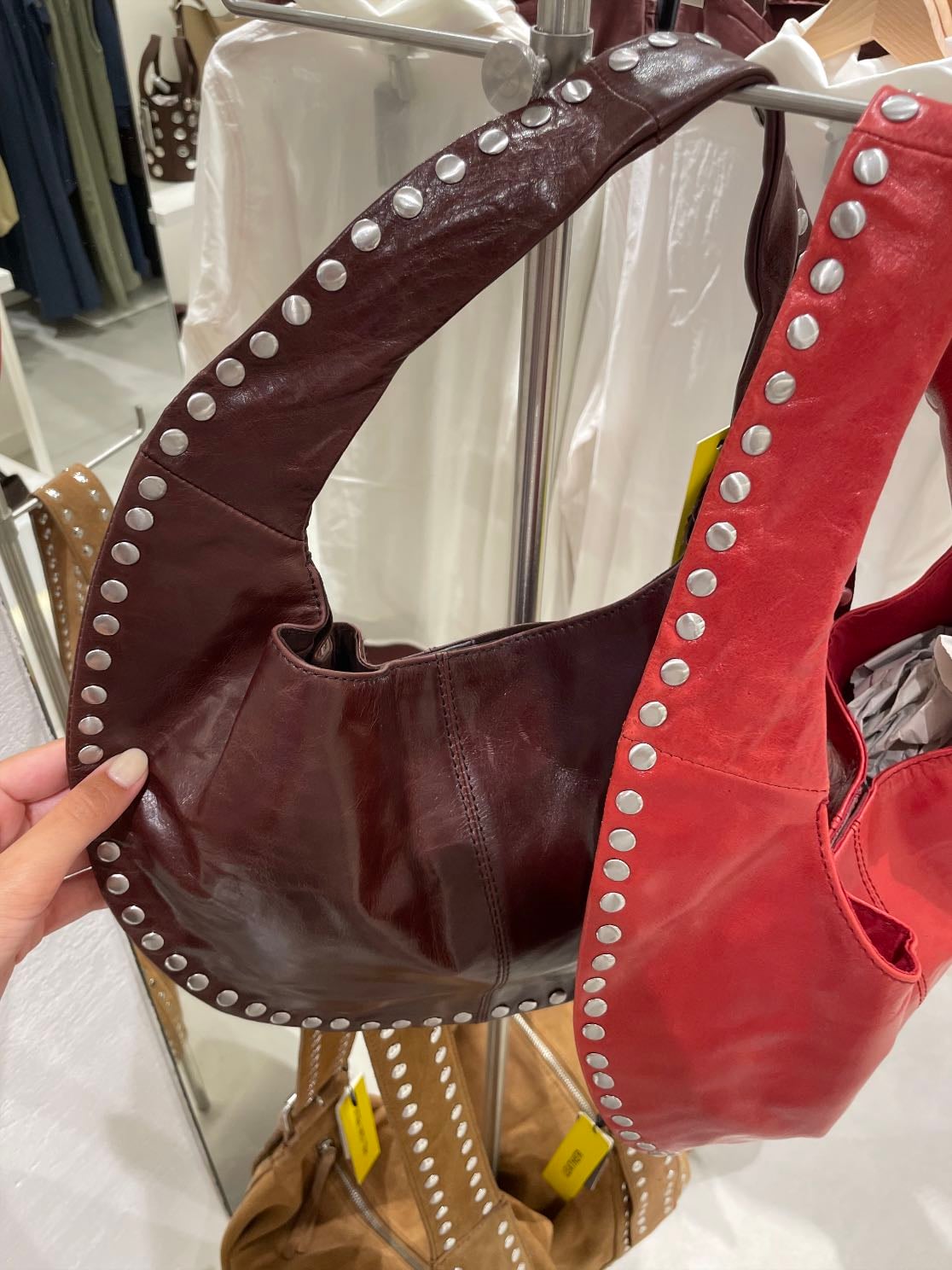 parfois bolso hobo de piel - granate