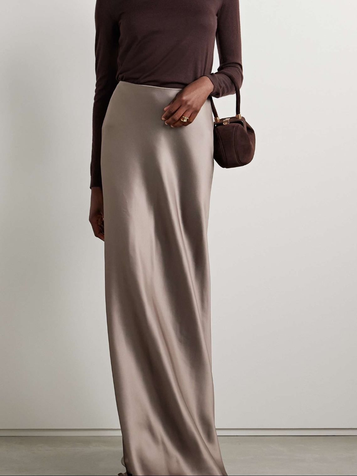 Long silk skirt