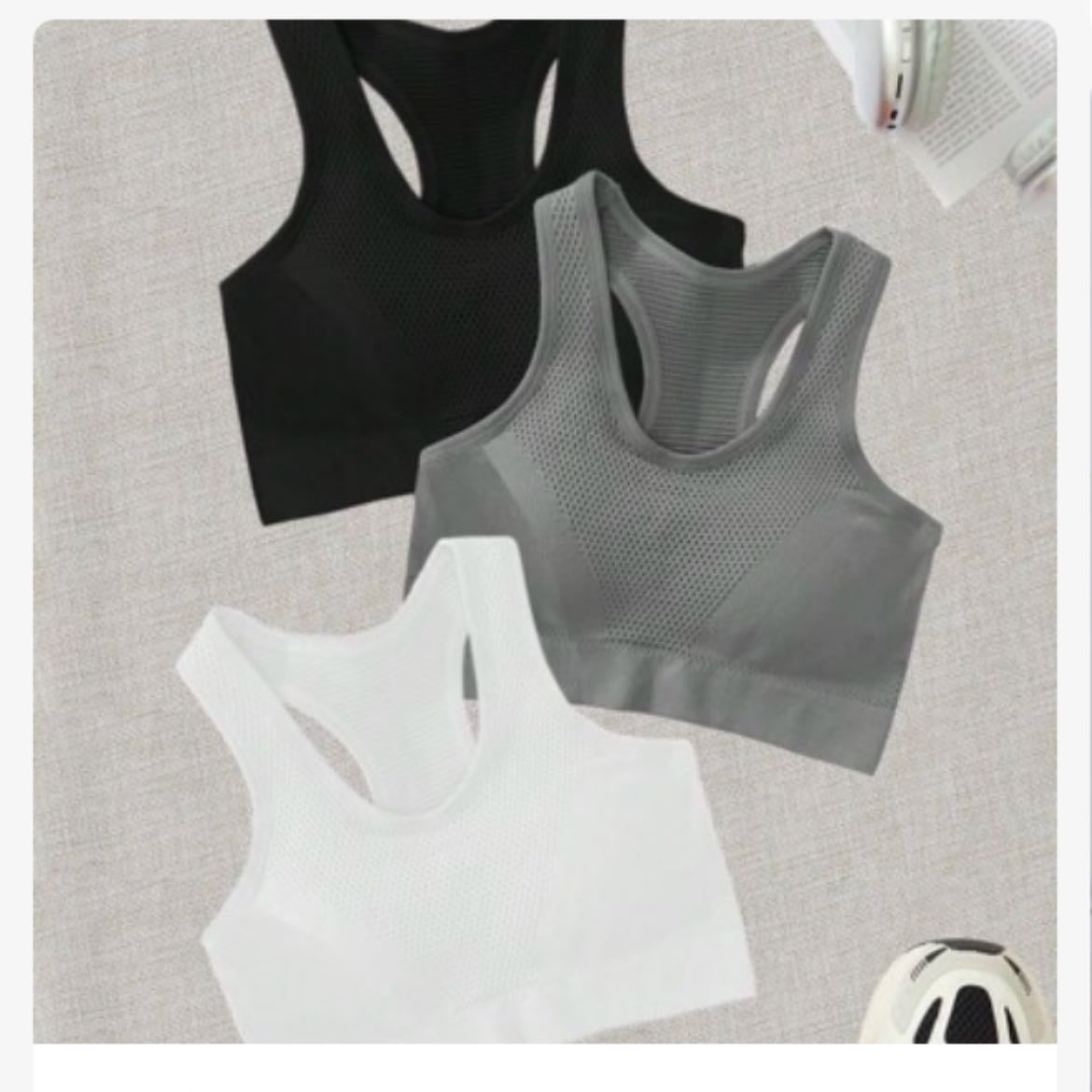 Tops Academia Preto, Branco e Cinza - R$60,74