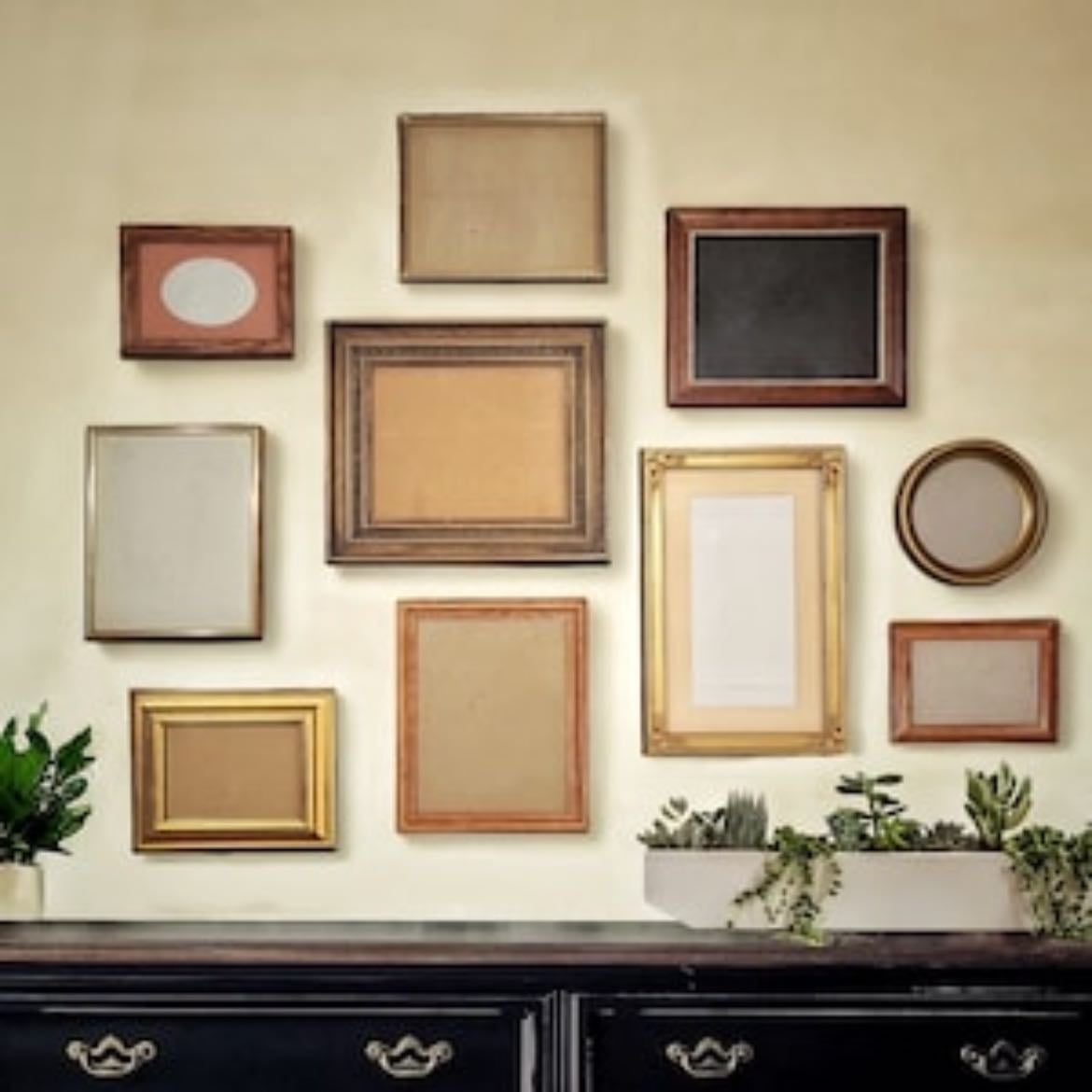 gold frames and accents