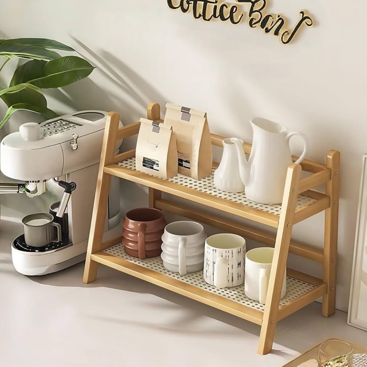 bamboo cup storage rack