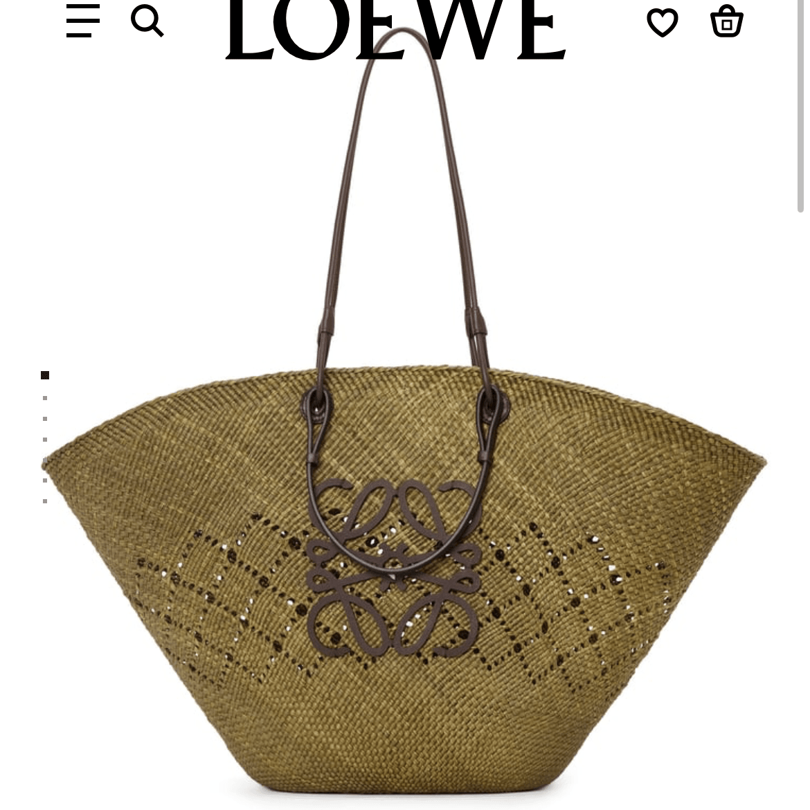 capazo Anagram grande en palma de iraca y piel de ternera - Loewe