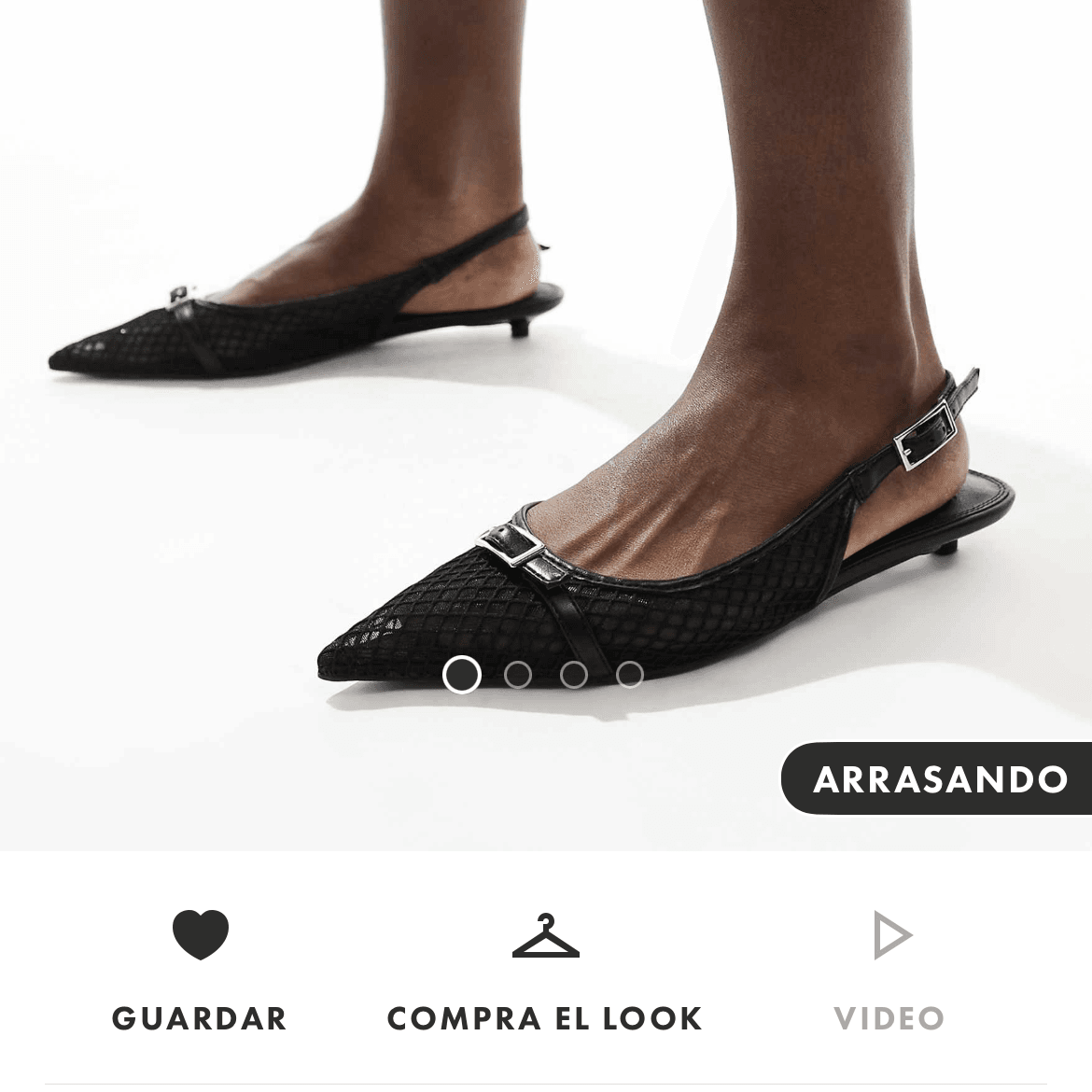 Bailarinas negras destalonadas de malla lire - Asos