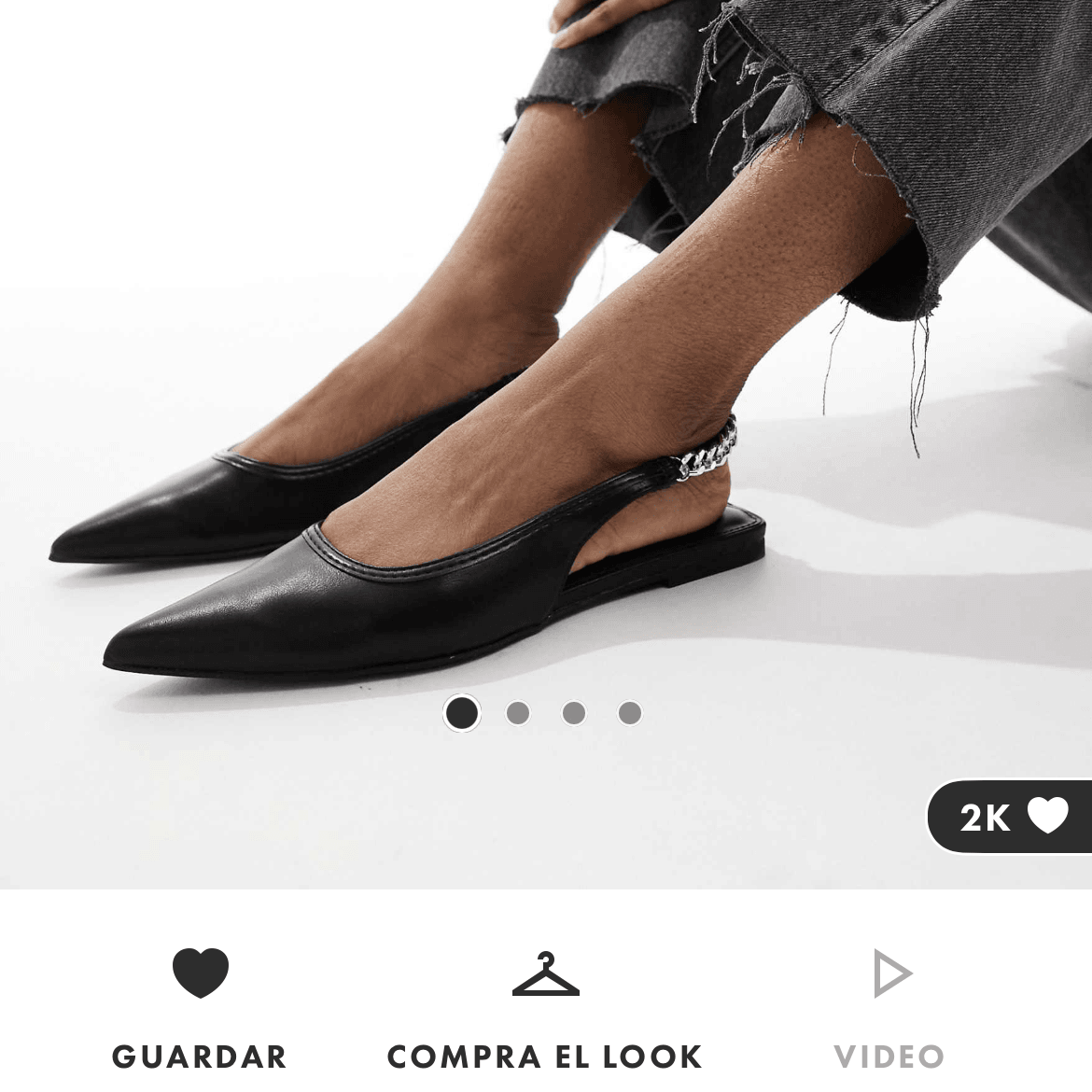 Bailarinas negras destalonadas - Asos