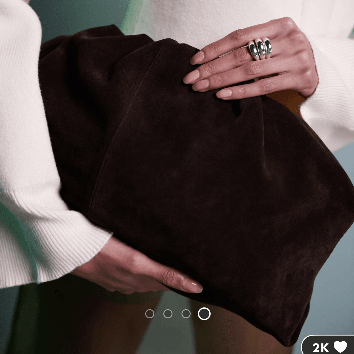 Bolso clutch grande marrón chocolate ante premium - Asos