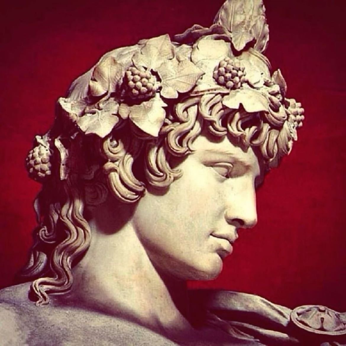 Dionysus - The Greek god of wine; the son of Zeus
Roman form: Bacchus